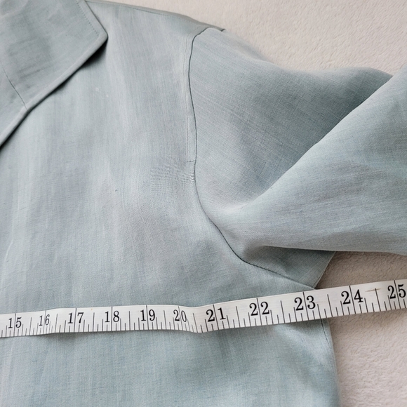 Ladies Silk Blazer Open Front ~flaw~ Seafoam Green Satin NEW Lafayette 148 NY - Picture 3 of 14